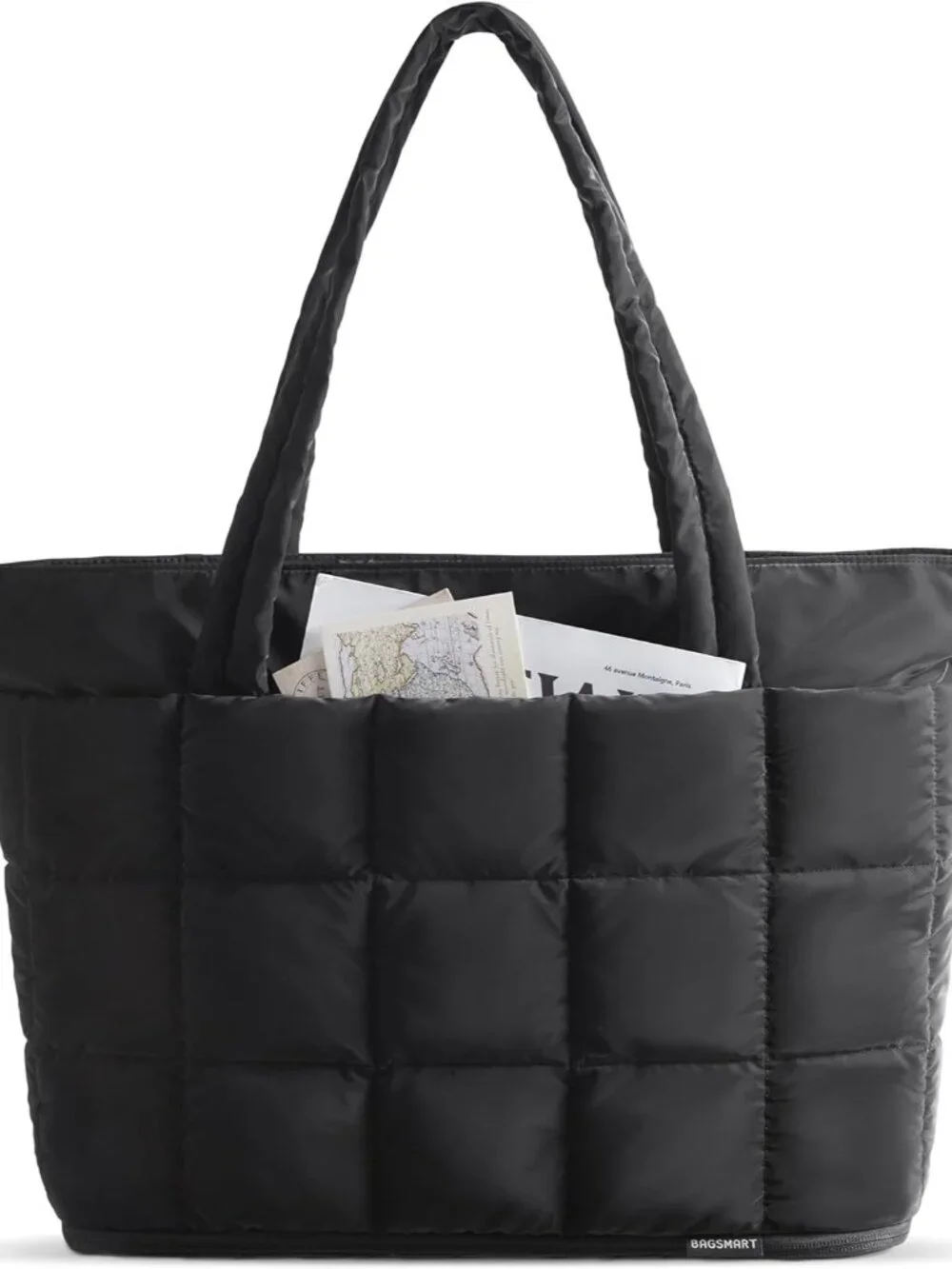 Expandable Tote Bag for Women, Puffer Work Tote Handbag, Quilted Carry On Bag fo